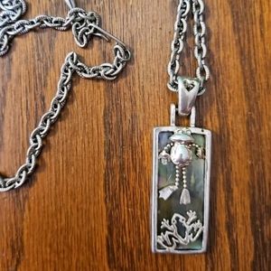 22" Vintage Frog Pendent and chain